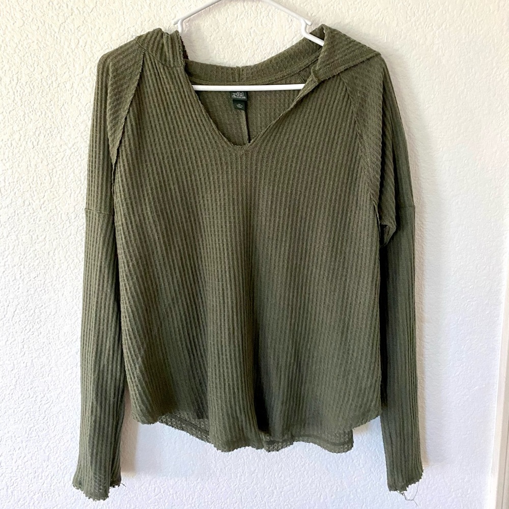 Wild Fable Hooded Ribbed Long Sleeve
